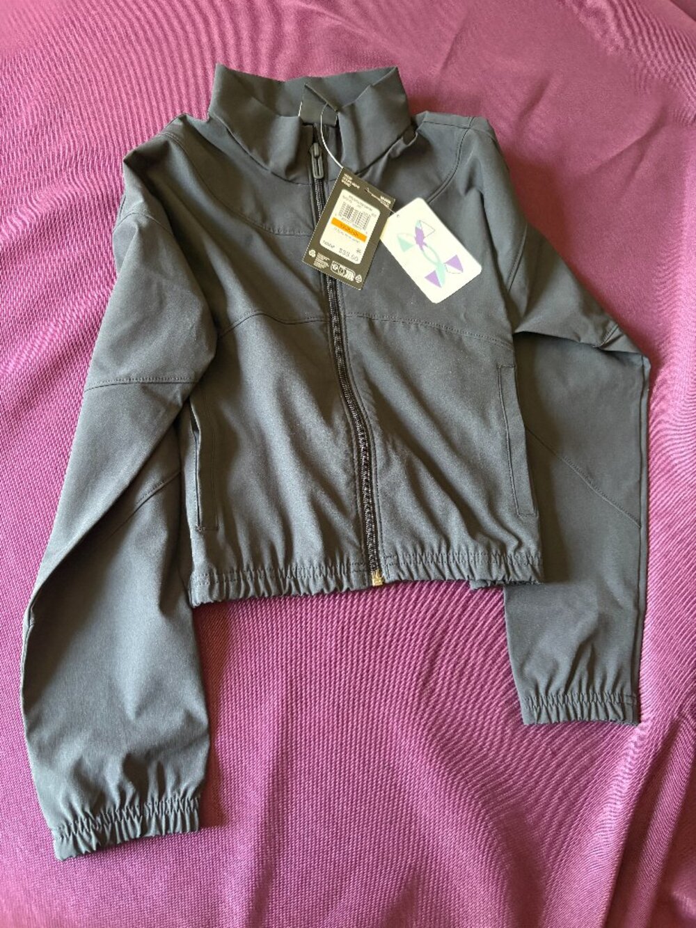 NEW Under Armour Girls Rival Woven Jacket Black Youth Small NWT